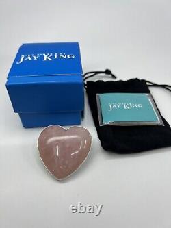 Jay King Mine Finds Sterling Silver Rose Quartz Heart Shaped Pendant NWT 395039