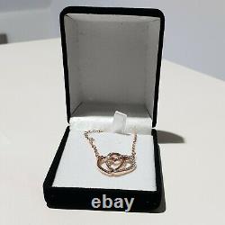 Joblot 50 Rose Gold Heart Cubic Zirconia Pendant Necklace + 50 Boxes Jewellery
