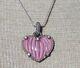 Judith Ripka 925 Sterling Silver Rose Quartz Heart & CZ Enhancer Pendant