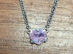 Judith Ripka Pink Quartz Heart Sterling Silver 17'' Necklace BRAND NEW With TAGS