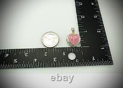 Judith Ripka Pink Rose Quartz Heart Pendant Set In. 925 Sterling Silver