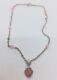Judith Ripka Sterling Silver Pink Rose Quartz CZ Heart Pendant Chain Necklace