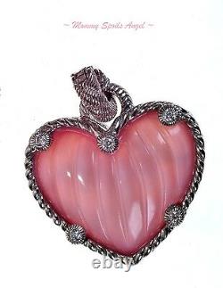 Judith Ripka Sterling Silver Rose Quartz Doublet Heart Enhancer NEW