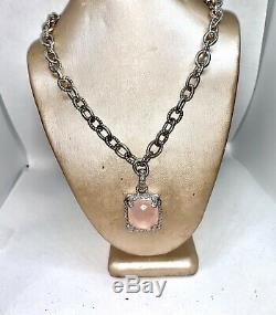 Judith ripka necklace With Pink Pendant 18 Inch Necklace