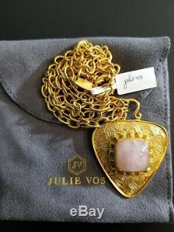 Julie Vos Botticelli Statement Necklace Rose Quartz MSRP $355