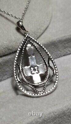 KJC Sterling silver pink quartz black spinel pendant necklace