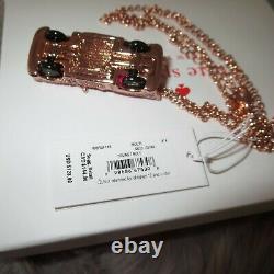 Kate Spade Yours Truly Pink Cadillac Car Long Pendant Rose Necklace-rare