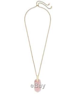 Kendra Scott Pendant Necklace (Gold and Rose Quartz)