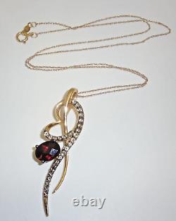 LE VIAN 14k Rose Gold Garnet & Smoky Quartz Pendant Necklace on 18 Chain