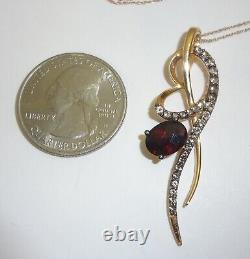 LE VIAN 14k Rose Gold Garnet & Smoky Quartz Pendant Necklace on 18 Chain