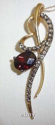 LE VIAN 14k Rose Gold Garnet & Smoky Quartz Pendant Necklace on 18 Chain