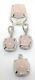 Ladies Silver Rose Quartz Micro Set Cubic Zirconia Ring Earrings Pendant