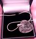 Lalique Clear Roses Stunning Heart Pendant Sterling Silver Chain Bnb