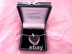 Lalique Clear Roses Stunning Heart Pendant Sterling Silver Chain Bnb