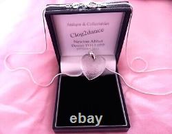 Lalique Clear Roses Stunning Heart Pendant Sterling Silver Chain Bnb