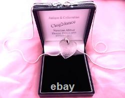 Lalique Necklace Clear Roses Stunning Heart Pendant Sterling Silver Chain Bnb