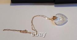 Lalique Necklace Red Or Clear Roses Stunning Heart Pendant 9ct Gold Chain Bnb