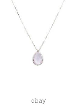Latelita Petite Drop Necklace Silver Rose Quartz Hydro