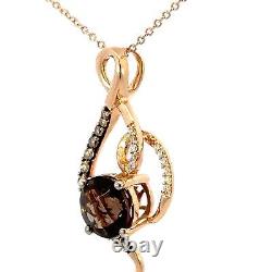 Le Vian 14K Rose Gold Chocolate Quartz And Diamond Pendant With 19 Inch chain
