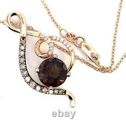 Le Vian 14K Rose Gold Chocolate Quartz And Diamond Pendant With 19 Inch chain