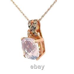 Le Vian 14K Rose Gold Pink Quartz And Diamond Pendant With 18 Inch Chain