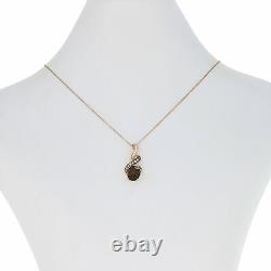 Le Vian Oval Cut Smoky Quartz & Diamond Pendant Necklace 14k Rose Gold. 25ctw