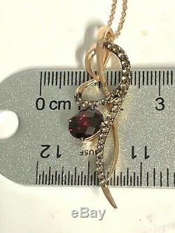 Le Vian Raspberry Rhodolite & Chocolate Quartz Heart Pendant Necklace in 14k RG