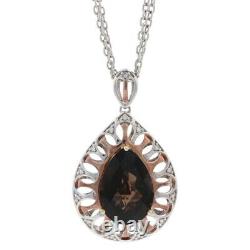 Le Vian Smoky Quartz Diamond Pendant Necklace Sterling Rose Gold 925 18k 5.08ctw