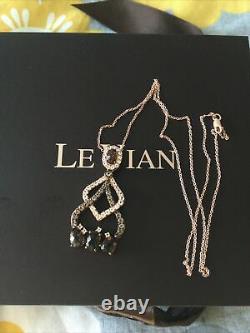 Le Vian Smoky Quartz and White Topaz Pendant Necklace 14ct Rose Gold New Genuine