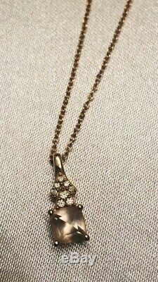 Le vian necklace 1 ct pendant with a free chocolate quartz 1 ct stone pendant