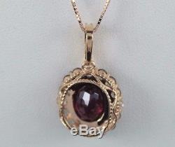 LeVian 14K Rose Gold Chocolate Quartz Sapphire Garnet Pendant Necklace