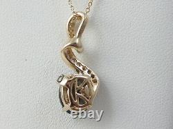 LeVian Necklace Smoky Quartz Diamond 14K Rose Gold Swirl Ribbon 20 Jewelry