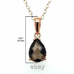 LeVian Rose Gold Plated Sterling Silver Smoky Quartz. 75 ct 18 Pendant Necklace