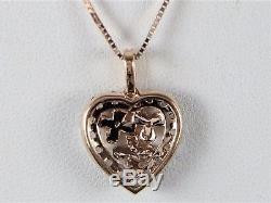 LeVian Smoky Quartz Diamond 14K Rose Gold Heart Flower Pendant Necklace