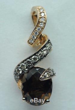 LeVian (c), 14K Rose Gold, Smoky Quartz, Chocolate & Vanilla Diamond Pendant