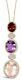 Levian 14K Rose Gold Pink Quartz Gemstone Round Diamond Pendant Necklace