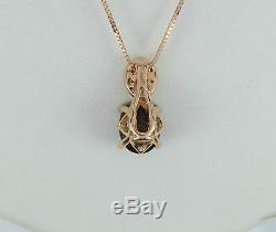 Levian 14K Rose Gold Smoky Quartz Chocolate Diamond Necklace Pendant