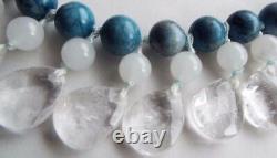 Lola Rose Fringe Ice Jade, Clear Rock Crystal & Blue Semi Precious 45cm Necklace