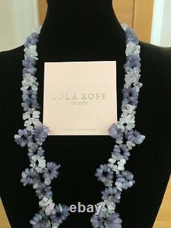 Lola Rose Grey Agate & Rose Quartz Pendant Necklace Showstopper Huge Bnib