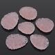 Lot of 6 Vintage Pink Rose Quartz Floral Carved Pendants