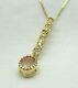 Lovely 9 carat Gold Rose Quartz And Diamond Pendant And Chain