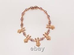 MAWI LONDON Rose Gold Bunny Love Necklace With Crystals £433