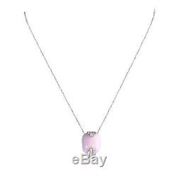 MFCO Women's 18K White Gold Diamond & Rose Quartz Pendant Necklace 230-00011