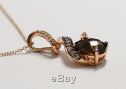 MINT Le Vian Chocolate Quartz 1/4 ct tw Diamonds 14K Rose Gold Necklace