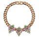 Mawi Triple Crystal Firefly Rose Gold Necklace
