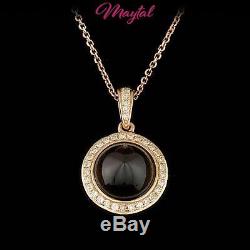 Maytal Jewelry 14k Rose Gold 2ct Quartz 0.15ct Diamond Pendant $1300 Certified