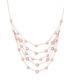 Michael Kors Rose Gold Multi Strand Chain, Pink Crystal Studs, Necklace Mkj6527