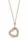 Michael Kors Rose Gold Tone Chain+heart Charm, Crystals, Long Necklace Mkj6382