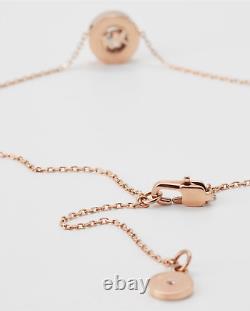 Michael Kors Rose Gold Tone Crystal MK Logo Pendant Necklace MKJ5342791