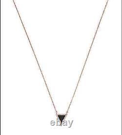 Michael Kors Rose Gold Tone, Pave, Black Triangle Onyx Pendant Necklace Mkj4368